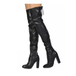 Yukio-1 Over-The-Knee Faux Suede Boots